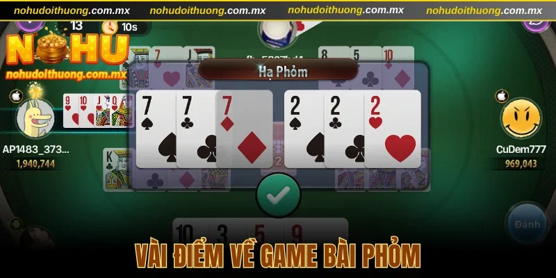 Vài điểm về game bài Phỏm